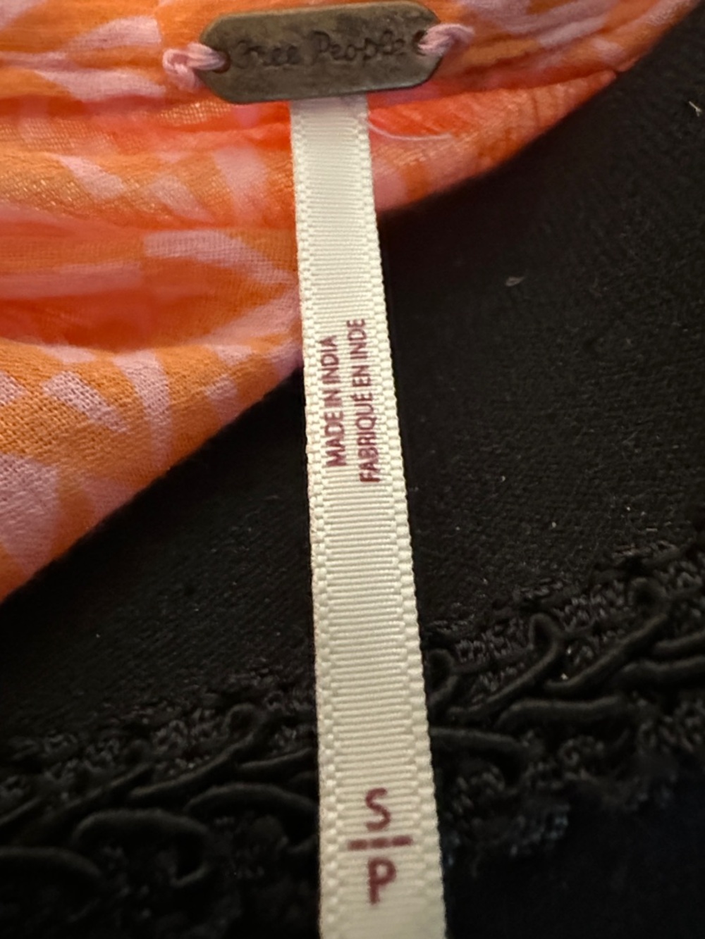 Free People Orange Printed Long-Sleeve Tie-Front Shirt Dress - Picture 2 of 7